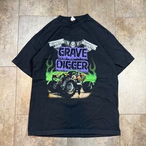 Y2K 2011 Monster Jam Alstyle Apparel Heavyweight Grave Digger Tour Boxy Tee
